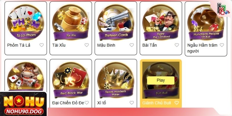 Đôi nét về sảnh game bài NOHU90